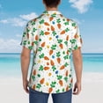 thumbnail image 6 of Daiia Cute Carrot Hawaiian Shirt for Men Gentle Cotton Regular Short Sleeve Casual-Large, 6 of 9