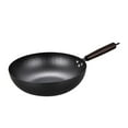 thumbnail image 1 of GUOOL Wok Pan Cookware 32cm Wood Handle Pots Gas Pans General Nonstick Coating Honeycomb, 1 of 9