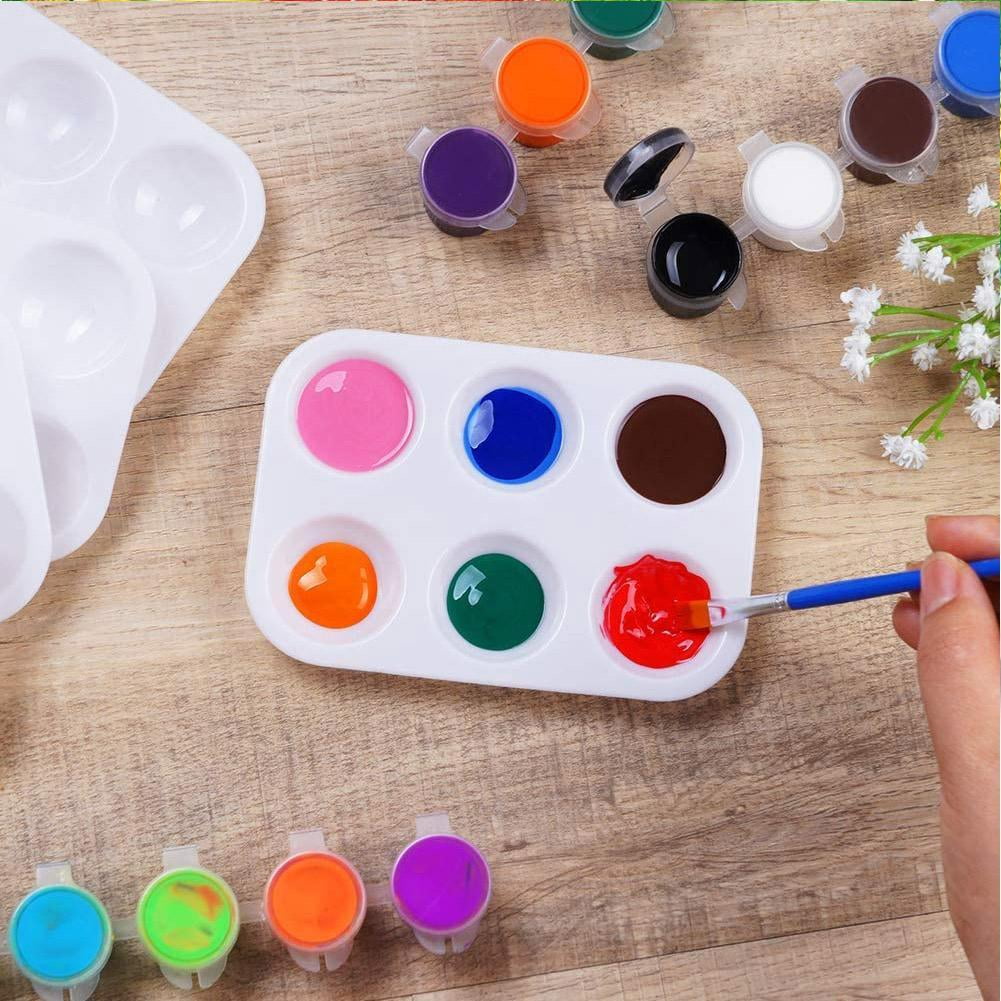 5 Paint Palette Tray Round Plastic Watercolor Mixing Palette Craft DIY U1S1  R6K5 