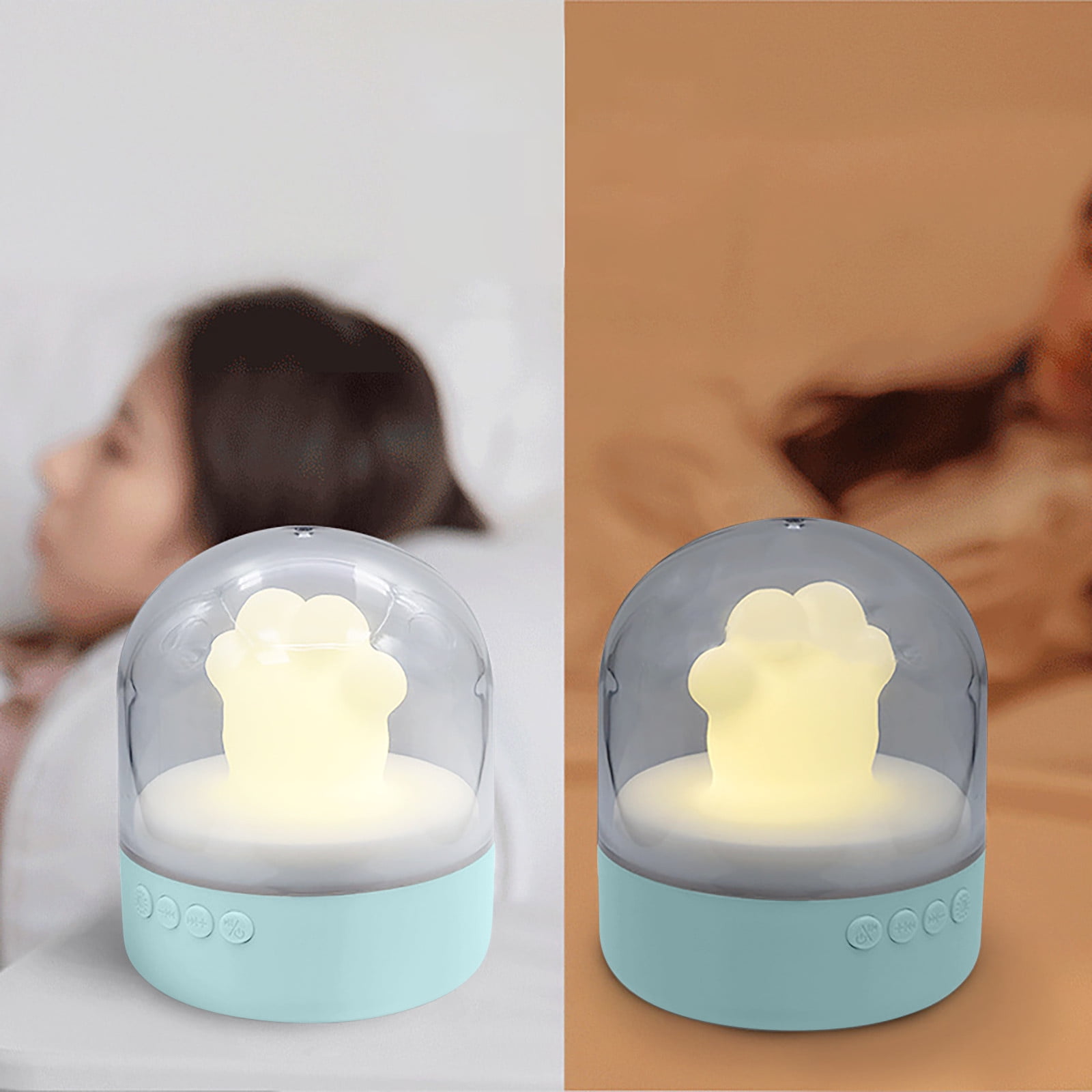 Wovilon Night Light Cat Paw Lamp, Bluetooth Audio Speaker Night Light, Night Smart Alarm Clock Portable Wireless Bedroom Bedside Reading Lamp, Music Sleep Lamp Support Speakerphone