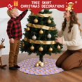 thumbnail image 5 of 30 Inch Christmas Tree Skirt – Velvet Plush Tree Mat, Soft Thickened Polyester with Red Ties, Single-Sided Printing, Available in 30in/36in/48in, Perfect for Holiday Xmas Tree Decoration, 5 of 7