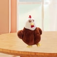 thumbnail image 1 of Almohada de peluche de pollo, juguete para niños y niñas, regalo de cumpleaños, adorno de almohada de animal de peluche Marrón, 1 of 9