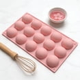thumbnail image 3 of Utensilios De Repostería Juego de 1 molde de silicona semicircular grande para hornear pasteles ligeros,pan y postres franceses (rosa) Rkxzt, 3 of 9