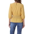 thumbnail image 3 of INSPIRAR CHIC Blusas de Peplum para Mujeres con Mangas Cortas Abullonadas y Cintura Fruncida XL Amarillo, 3 of 6