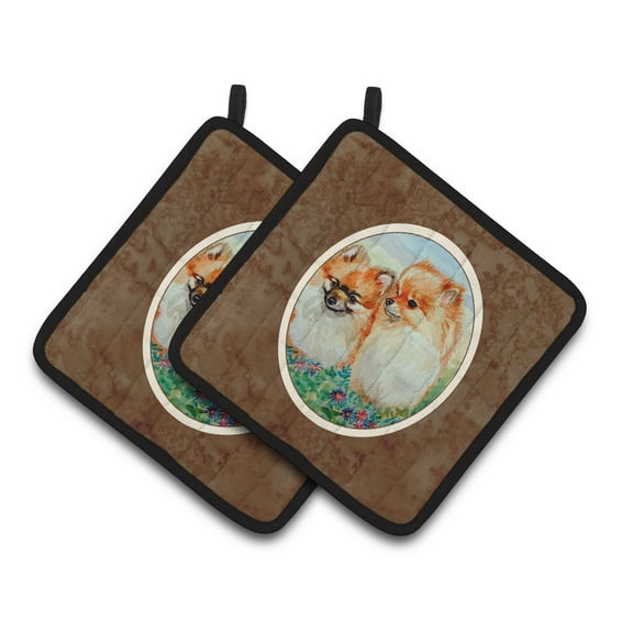 Pomeranian Pair of Pot Holders