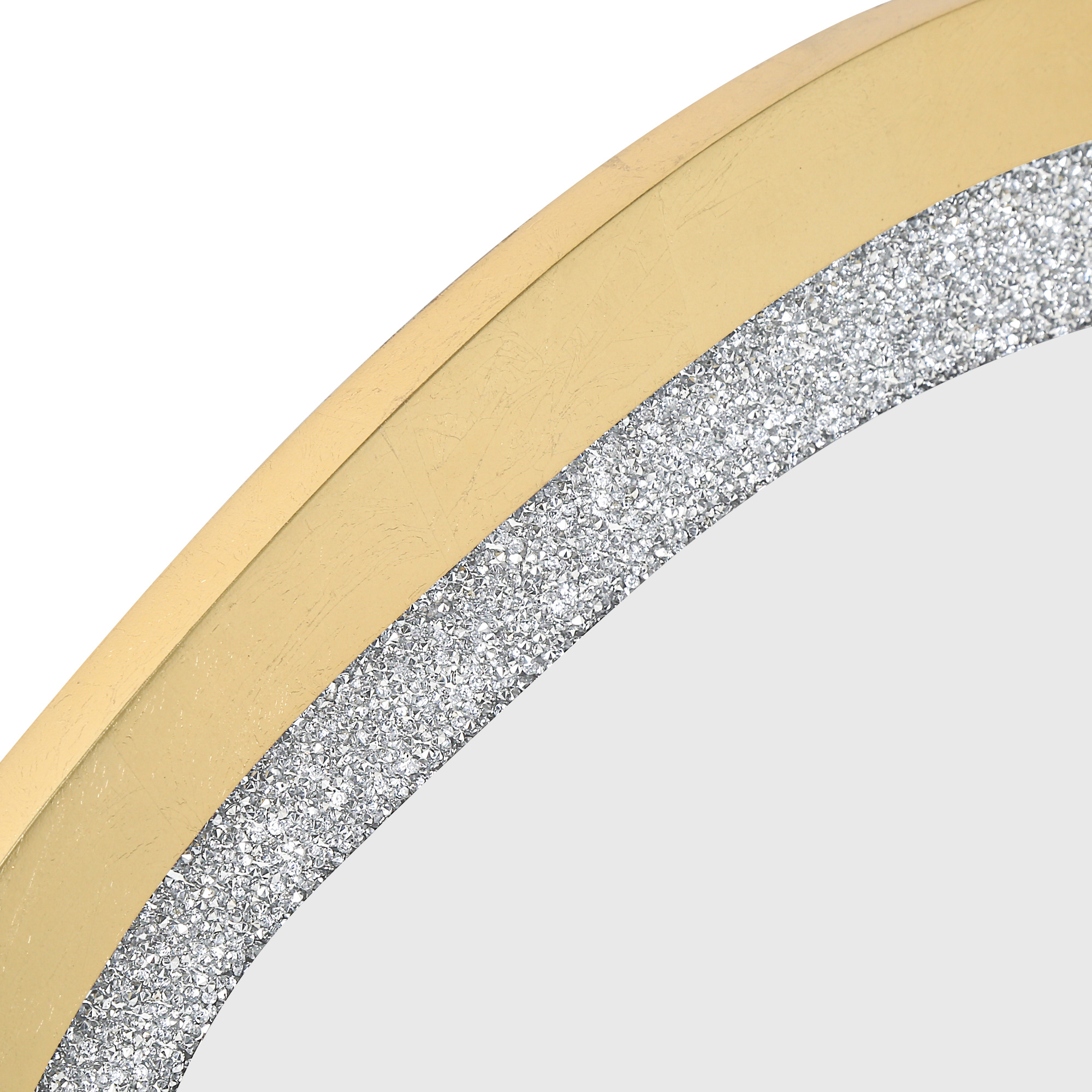 LNC 32.5"x47.2" Irregular Gold Wall Mirror with Rhinestone Inlay for Bedroom or Hallway