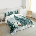 thumbnail image 3 of Manfei Jungle Reindeer Animal Queen Comforter Set, Christmas Tree Plant Bedding Sets, Winter Snowflake Reversible Bedding Comforter Set, Super Cozy Room Decor, 3-Piece, 3 of 8