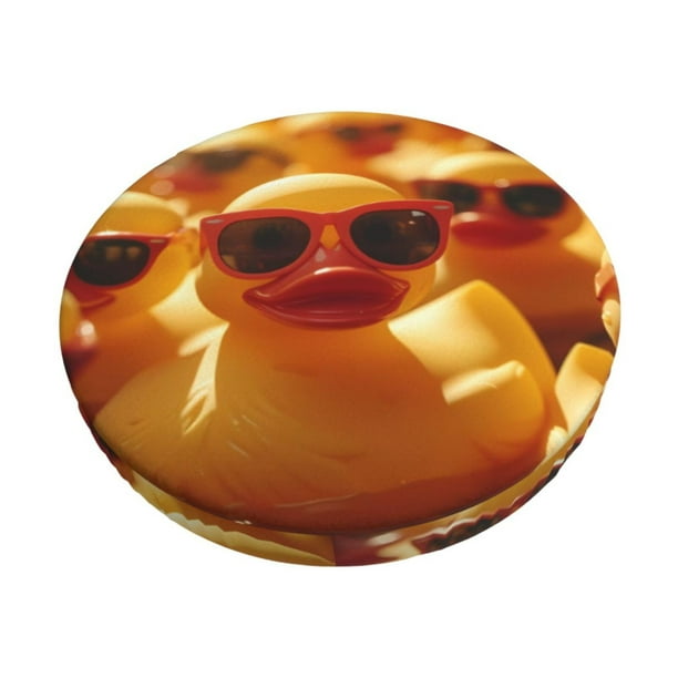 Balery Sunglasses Yellow Duck Fundas de asiento para taburete de bar redondo de tela de terciopelo ajustables que protegen de arañazos y manchas para sillas de 14 a 17 pulgadas.-14 inch