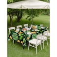 thumbnail image 3 of Outdoor Tablecloth with Umbrella Hole and Zipper, St. Patrick's Day Rectangle Table Cloth 54x80 Inch Waterproof Tablecloth, Spring Shamrocks Green Love Hats Plants Black Picnic Table Cover for Patio, 3 of 7