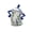 Blue, variant on Navy Blue Resin Canister with Lid Anthropomorphic Hands-on-Hip Decorative Jar for Home, Kitchen, Office Desk Decor & Storage, Compatible with Tea Bags, Coffee Pods, Snacks, Cotton Balls