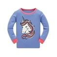 thumbnail image 5 of WIBACKER 1-10 Years Girls' Long Sleeve Top and Pants Snug Fit 100% Cotton 2 Piece Pajama Set Kids Sleepwear - Unicorn, 5 of 10