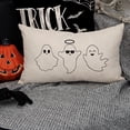 thumbnail image 4 of Halloween Pillow Covers 12x20 inch Happy Halloween Black and White Ghost Halloween Lumbar Pillow Covers Decorations Happy Halloween Sofa Bed Outdoor Car Decoration 019, 4 of 6