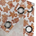 thumbnail image 4 of Ambesonne Christmas Grommet Curtain, Gingerbread Cookie, 50" x 72", Pale Brown and White, 4 of 6