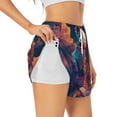 thumbnail image 3 of Lsque Starry Sky White Cloud Puppy Printed Women's Running Shorts with Liner Pockets,Elastic Quick Dry Workout Athletic Gym Yoga Shorts,Womens High Waist Shorts-X-Large, 3 of 9