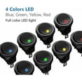 thumbnail image 2 of Interruptor basculante LED Snow-8 piezas, interruptor de 12 V para automóvil, CC de 12 V, 20 A, interruptor de encendido/apagado con enclavamiento automático, botón pulsador Spst redondo, 2 of 5