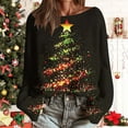 thumbnail image 2 of yardsong Long Sleeve Xmas Trees Pullover for Women - Boat Neck Imitation Ugly Christmas Sweater Graphic Holiday Tops Multicolor,XXL, 2 of 5