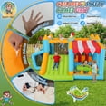 thumbnail image 5 of Veeboto Bounce House with 450W Blower, Featuring a Bounce Area, Tall Slide, Soccer Goal, Basketball Hoop, Snack Bar, Punching Ball, and Obstacle. Indoor/Outdoor Bounce castle for Kids Aged 3-12, 5 of 11