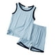thumbnail image 1 of Conjunto de pijama de verano para niño REDARER: camiseta sin mangas y pantalones cortos holgados para mayor comodidad en casa, talla 8-9 años, 1 of 5