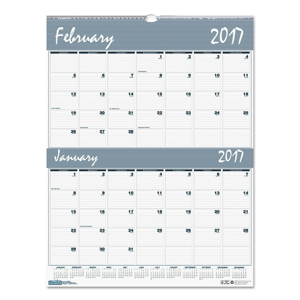 house-of-doolittle-recycled-two-months-per-page-wirebound-wall-calendar
