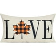 thumbnail image 2 of Fall 12x20 Lumbar Throw Pillow Covers Set 2 Decorative Outdoor Autumn Thanksgiving Buffalo Plaid Farmhouse Décor Holiday Decorations for Couch Sofa Chair,Orange Pumpkin Maple Leaves, 2 of 3