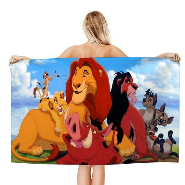El Rey León Simba Toalla de playa de secado rápido con diseño temático, regalo para mujeres y niñas, ideal para cumpleaños, fans, amantes de la música, uso en la playa o al aire libre, 78 × 180 cm