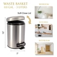 thumbnail image 3 of Evideco French Home Goods 0.8 gal Solid Print Removable Lid Bathroom Metal Wastebasket with Lid, Silver, 3 of 7