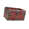 thumbnail image 4 of Caja de joyas de madera caja de almacenamiento de joyas multipropósito Fácil de transportar y almacenar el organizador de joyas de madera para pulsera Rojo, 4 of 8