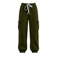 thumbnail image 6 of CQONEPT Baggy Cargo Sweatpant Women Elastic Waist Loose Fleece Fall Winter Pant Streetwear Casual Trousers with Side Pockets, 6 of 6