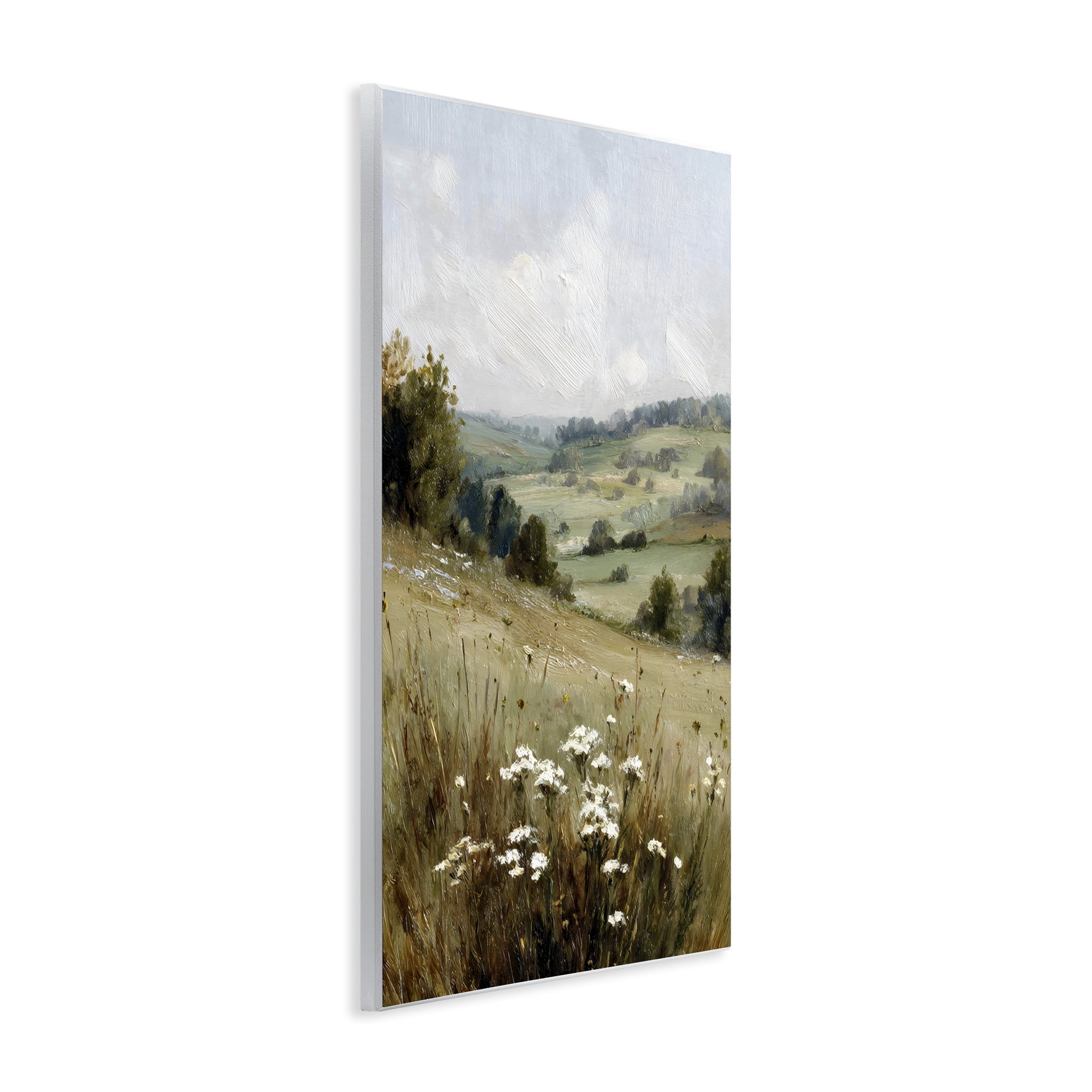 Stupell Industries Hill of White Flowers Wall Plaque Art, design by Petal Prints Design