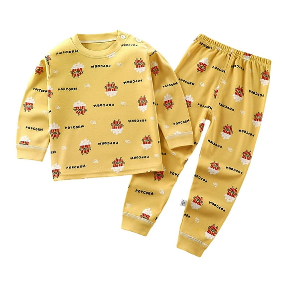 enyan Carters Pajamas Boys Clothes Long Sleeve Color-blocked and Pants 2PCS Winter Sweatsuits Fall Boys Outfits Brown,5-6 Years
