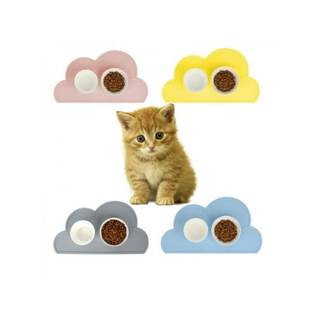 Lavaport Puppy Dogs Cloud Shape PVC Placemat Pet Cat Dish Bowl Feeding Food