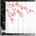 thumbnail image 4 of Ambesonne Flower Shower Curtain, Cherry Blossom Art, 69"Wx75"L, Pink Green, 4 of 5