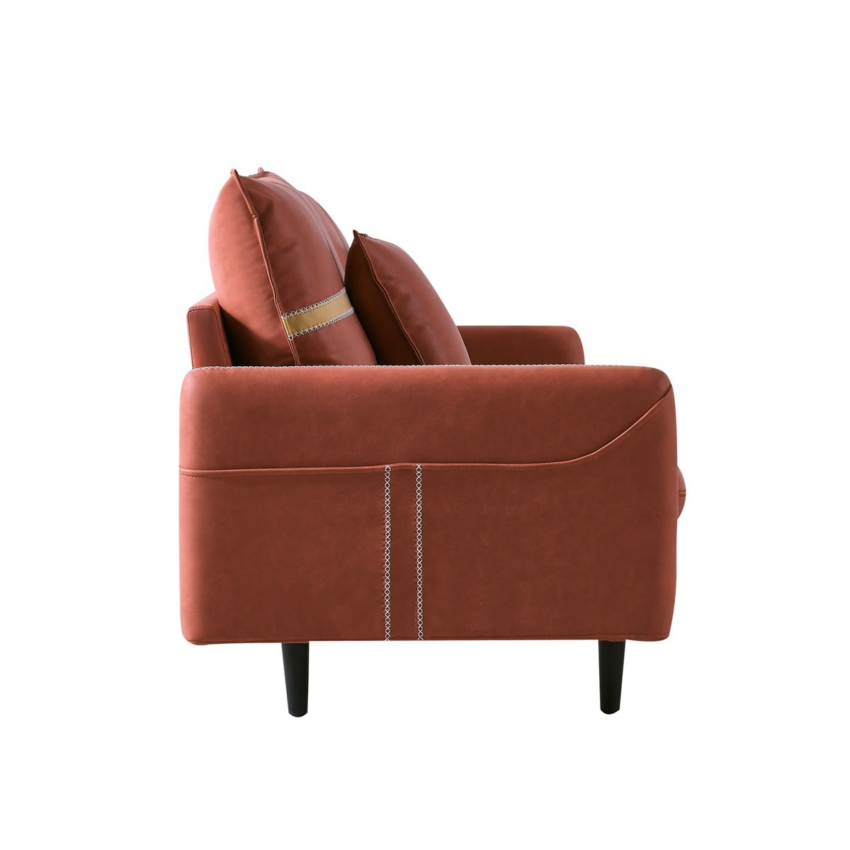 Resenkos 3-Seat Sofa Couch, Tufted Love Seat with 2 Pillows, Orange Resenkos 3-Seat Sofa Couch, Tufted Love Seat with 2 Pillows, Orange