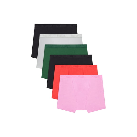 Hanes Originals Women's SuperSoft Boxer Briefs Underwear, 6-Pack, Sizes S-XXL