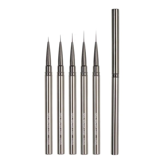 5Pcs Professional Nails Art Liner Brushes Set Multiple Sizes For Acrylic Nails Detail Design Precise Tools Handle