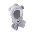 thumbnail image 3 of Rongfmy Winter Hat Scarf Set Funny Ear Protection Cap Shawl Wraps Hooded Hat for Cosplay Grey, 3 of 9