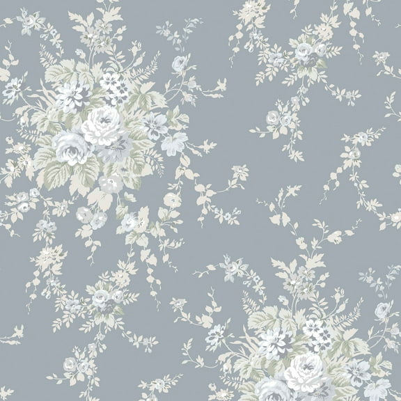 Rachel Ashwell Garden Floral Slate Grey Wallpaper