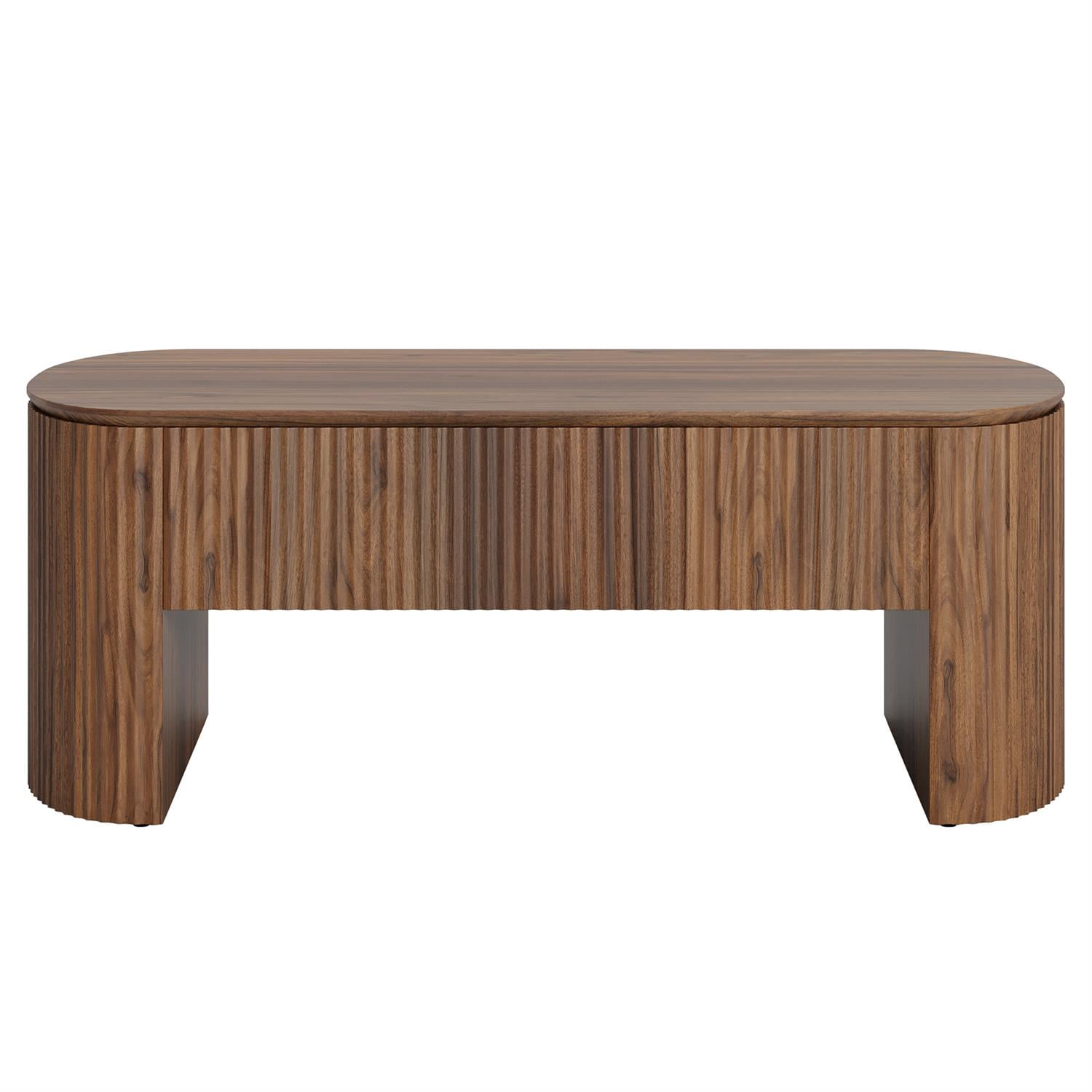 Demi Bonn 47" Lift-Top Coffee Table, Wooden Centerpiece, Brown Living Room Table, Sturdy End Table with Storage, Brown