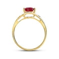 thumbnail image 3 of 10kt Yellow Gold Womens Heart Synthetic Ruby Solitaire Diamond-accent Bypass Ring 1 Cttw, 3 of 4