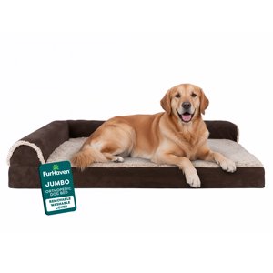 FurHaven Two-Tone Orthopedic Chaise Lounge Pet Bed, Jumbo