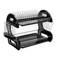thumbnail image 4 of Dish Drying Rack 2 Tier Dish Rack Kitchen Organizer with Drain Board Silver, 4 of 7