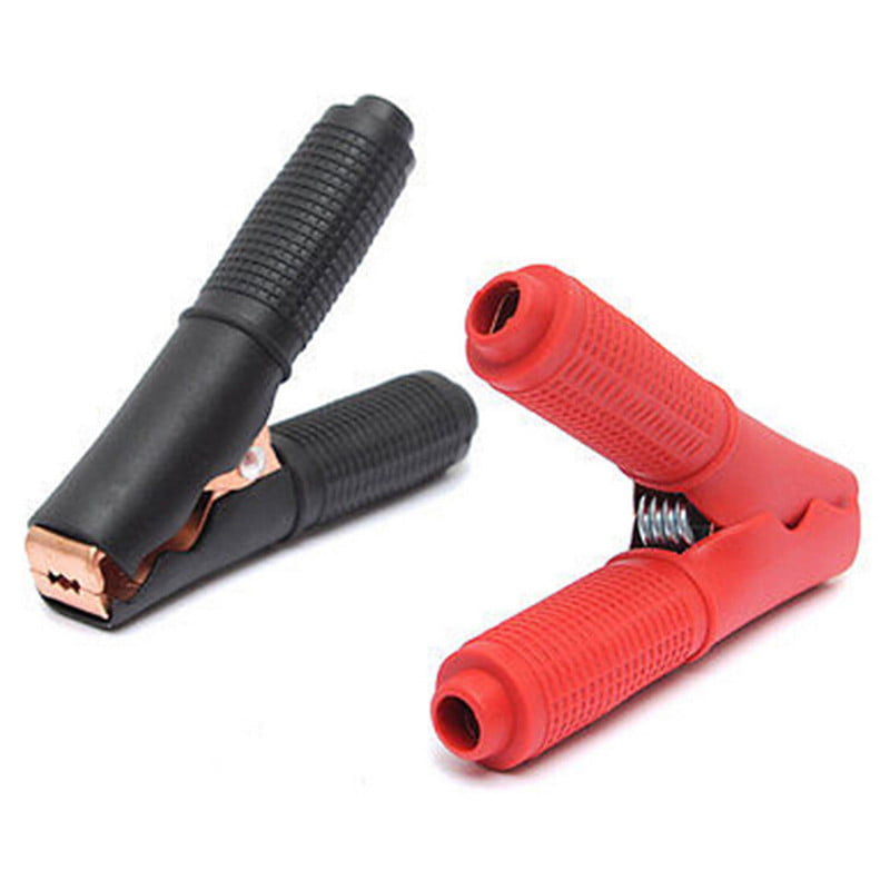 2pcs Car Vehicle Battery Charger Crocodile Alligator Booster Clip Clamp Testing 