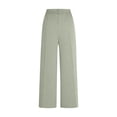 thumbnail image 6 of Lovzfmll High Waist Straight Leg Pants for Women, Solid Color Dress Pants with Pocket, Casual Full Length Pants Gray, S, 6 of 7