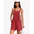 thumbnail image 3 of Ekouaer Women' Rompers Jumpsuits Sleeveless Adjustable Ribbed Knit Vacation Beach Travel Overall Shorts Outfits, 3 of 6