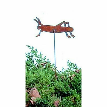 35 Inch Grasshopper Rusted Garden Stake
