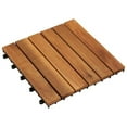 thumbnail image 2 of Pemberly Row 10 Pcs 11.8"X11.8" Vertical Pattern Acacia Decking Tiles in Brown, 2 of 9