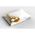 thumbnail image 2 of Christmas Pillow Sham Set of 2, Featured Xmas Baubles with Ribbon Holiday Wish Art Image Illustration, Quality Microfiber Bedding Item for All Seasons, 26" x 20", White and Beige, by Ambesonne, 2 of 3