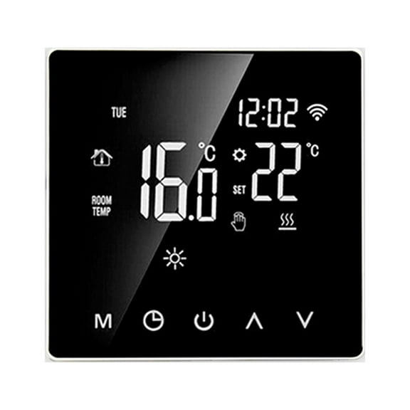 Smart WiFi LCD Digital Thermostat Wall Mounted Temperature Controller With Programmable Floor Heating System Touch Screen Display Dual Sensor 110-230V