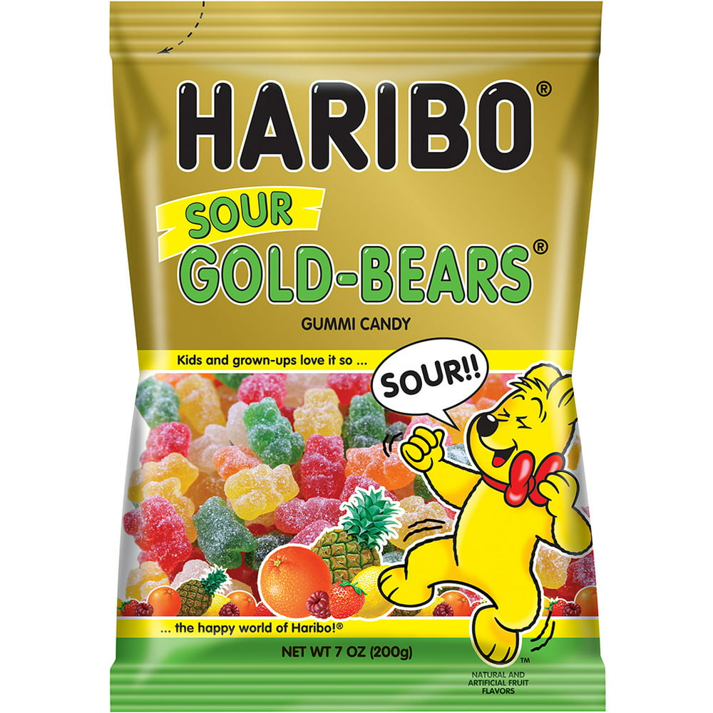 Haribo GoldBears Sour Original Gummi Candies, 7 Oz., GoldBears Haribo