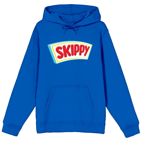 Skippy Logo Long Sleeve Royal Blue Adult Hooded Sweatshirt-Medium
